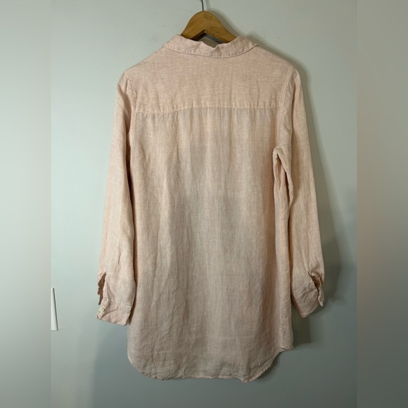 Studio 412 fourTWELVE Classic Linen Shirtdress Light Pink - Picture 3 of 5